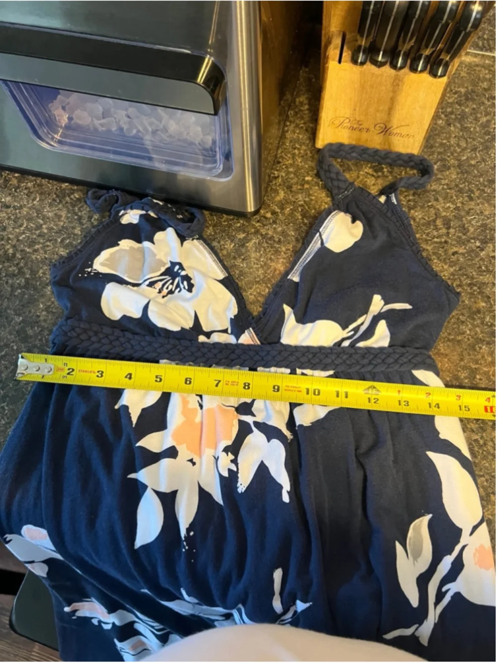NWT Abercrombie & Fitch Navy Blue White Floral Maxi Dress